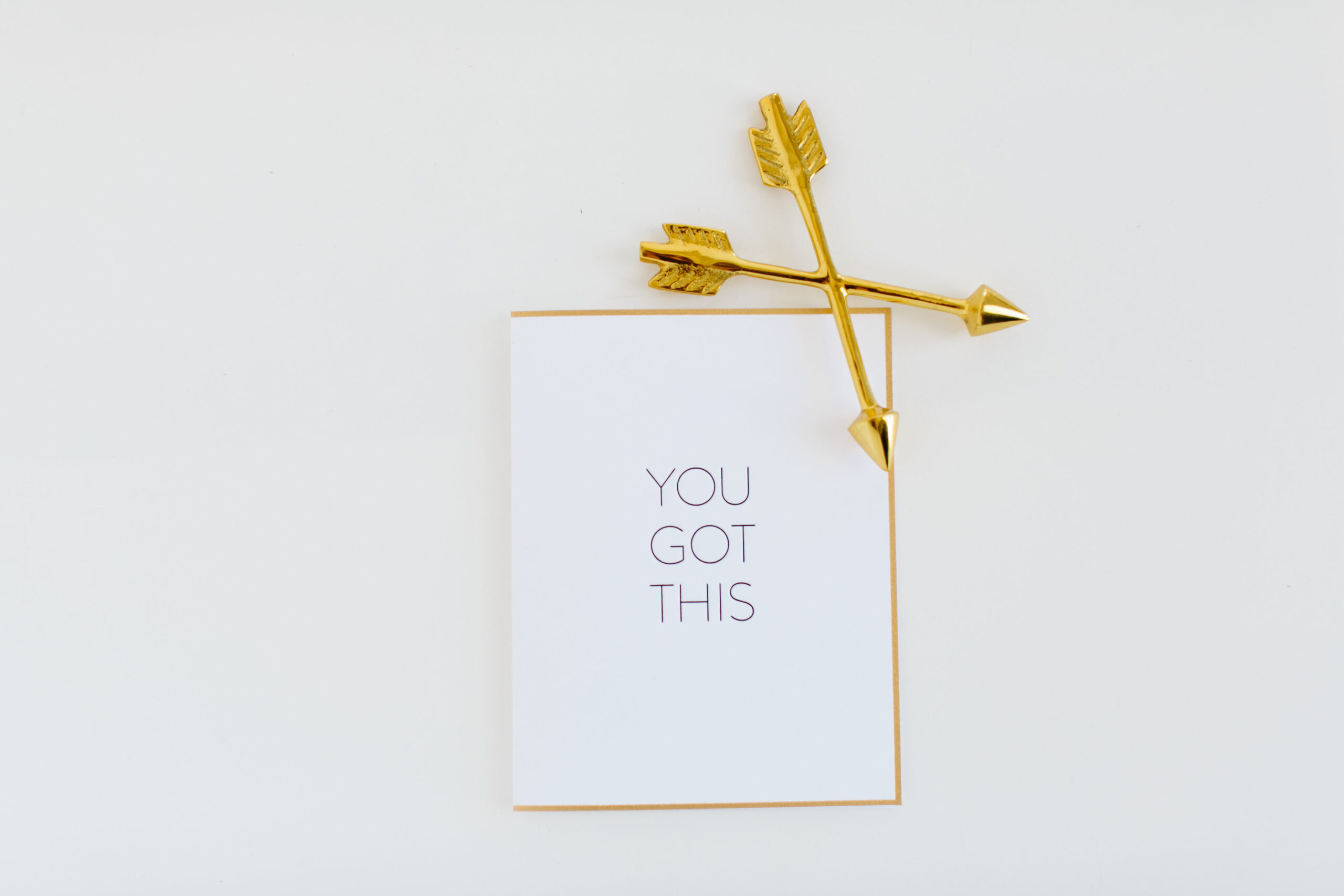 Gold framed sign that reads "You got this".